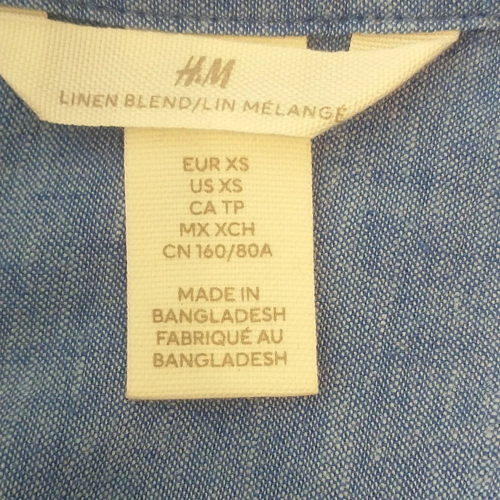 H&M Linen-Blend Shirt Dress Size XS - Picture 9 of 9